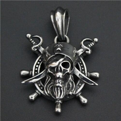 Pirate Jack Pendant Anchors Pirate Captain Pendant Mens Stainless Steel Fashion Pendant