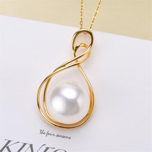 Factory Wholesale Real Solid S925 Sterling Silver Accessories DIY Jewelry Making Pearl Pendant For Women Charm Gift