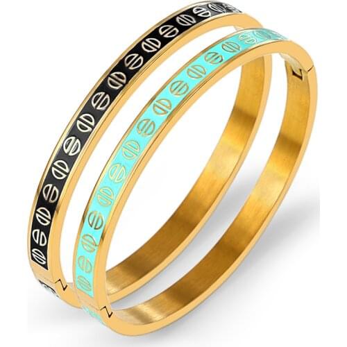 Luxury Brand Screw Bangles & Bracelets For Women Sliver Gold Charm Cuff Bangles Bijoux Statement Pulseras Tiny Jewelry