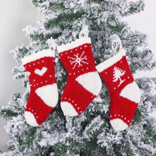 Christmas Tree Snowflake Elk Stocking Candy Gift Container Pendant Party Decor Christmas Stocking Candy Bag Pouch Xmas Decor Bag