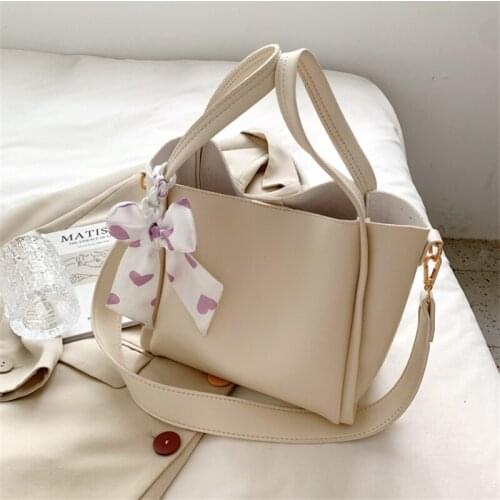 Silk Scarf Womens Bag 2021 Summer New Trendy Texture Shoulder Bag Messenger Bag Casual Basket Handbag