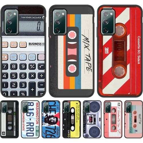 Silicone Case For Samsung S21 Ultra S20 FE S8 S9 S10 Note 10 Plus 20 Ultra Case Back Cover S20FE S21Plus S21 Cassette Tape Retro