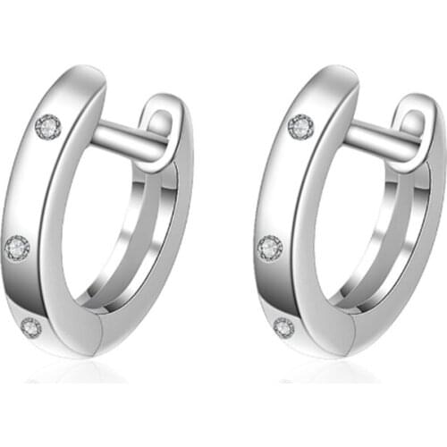 Personality simple trend hollow round short paragraph female models silver plated jewelry ear rings YE042