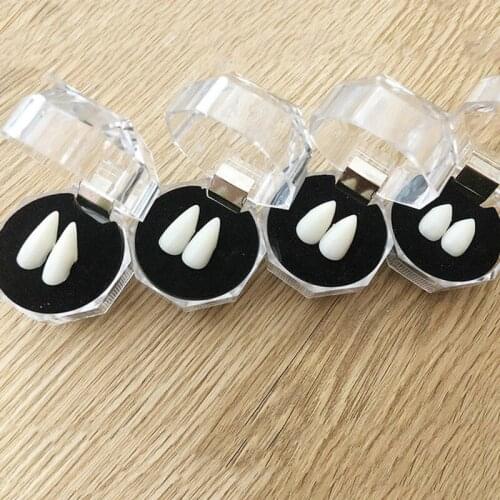 1 Pairs Vampire Teeth Fangs Dentures Props Halloween Costume Props False Teeth Solid Glue Denture Adhesive Halloween Party Decor