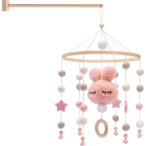 1 Set Baby Wooden Wall Bed Bell Bracket Mobile Hanging Rattles Toy Infant Crib Mobile Bed Bell Bracket Baby Toys Accessories