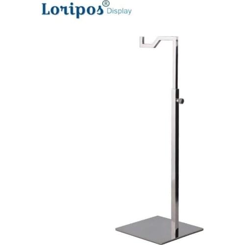 10pcs Silver Hook Bracket Adjustable Height Handbag Display Stand Wig Hat Bag Cap Hanging Stand Shelf Table Bag Display Rack