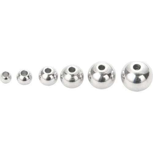 30-100pcs 3-8mm Stainless Steel Round Seed Beads Loose Spacer Beads For Jewelry Making DIY Necklace Bracelet Findings Supplies