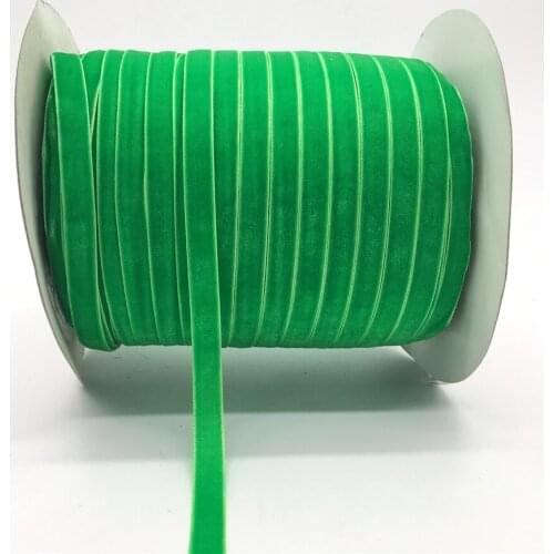 5yards/lot 3/8" 10mm Green Soft Comfortable Velvet Ribbon Headband Clips Bow Wedding Christmas Decoration