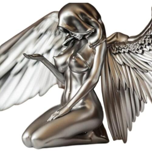 Abstract Angel Sculpture With Wings Resin Goddess Character Elegant Art Crafts Home Desktop Accessories