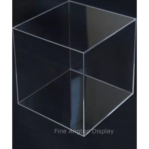 5 Sided 9x9x9inch Acrylic Display Box Case Museum Cube Box Jewelry Art Collection Pedestal Holder
