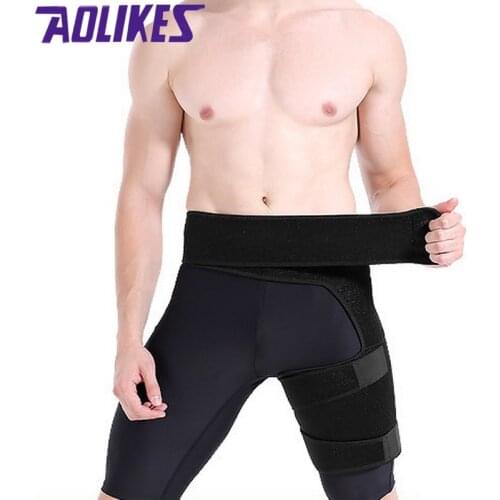 AOLIKES 1 Pcs Waist Thigh Hip Bone Protector Brace Belt Adjustable Prevent Muscle Strain Buttocks For Men Women Running Climbing