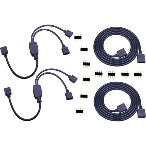 ARGB Splitter Connector 5V 3 Pin 12V 4pin 1 To 1/2/3/4 Extension Cable for PC Computer Fan Motherboard AURA RGB LED Tape Light