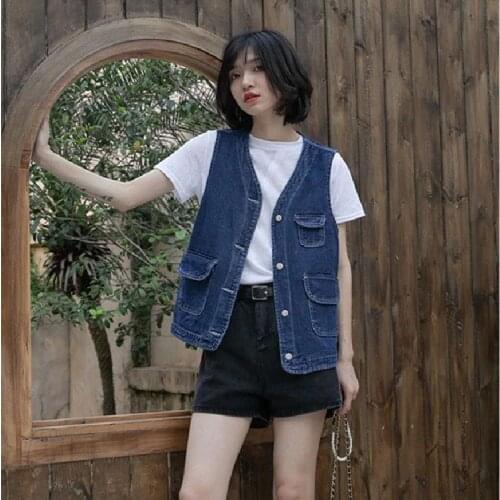 Женские джинсовые жилеты AUFYSO China At AliExpress