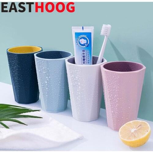 Nordic Style Two Colors Gargle Cup Simple Bathroom Household Drinking Toothbrush Cup Couple Travel Toothbrush Cup Plastic Cup