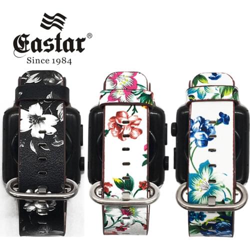 Colorful Flower PU Leather Watch Band for Apple Watch series 1/2/3 38mm 42mm Bracelet strap for iwatch series 4/5 40mm 44mm