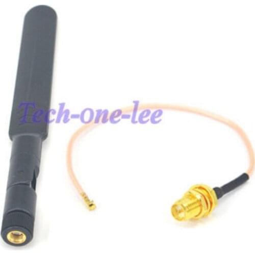 Wifi 2.4Ghz/5.8ghz Omni dual-band 5dbi Aerial RP SMA male Antenna + 6'' RP SMA Female to U.FL/IPX cable PCI