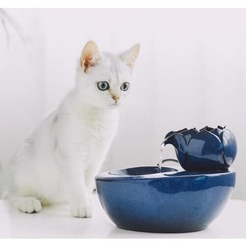 Ceramic Water Fountain Automatic Pet Drinking Fountain Electric Dog Water Dispenser Water Bowl for Cats and Dogs