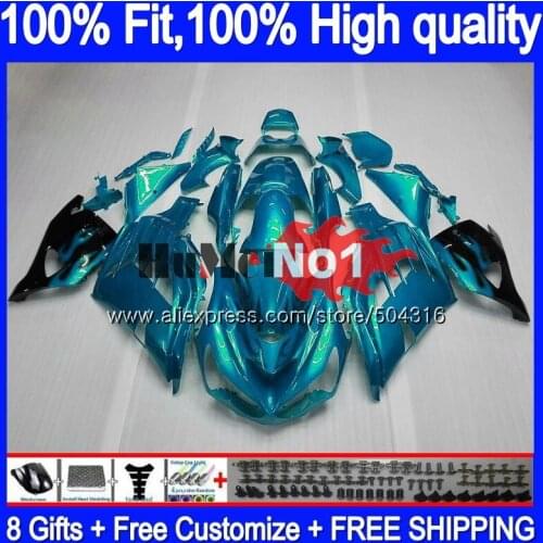 Injection For KAWASAKI ZX-14R ZX14R 12 13 14 15 16 17 87MC.83 ZZR1400 ZX 14R 2012 2013 2014 2015 2016 2017 Fairing Metal Cyan