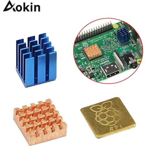 For Raspberry Pi 3 Heat Sink Copper Aluminum Blue Gold Black Yellow Heatsink Radiator Cooler Kit for Raspberry Pi 3B+ Plus 2