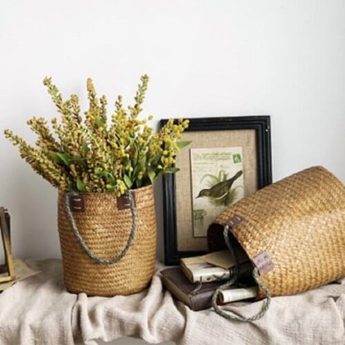 Cesta mimbre Rattan Basket Flower Basket Daily Basket Foldable Panier Osier Storage Baskets Wicker Home Decoration Flower Pot