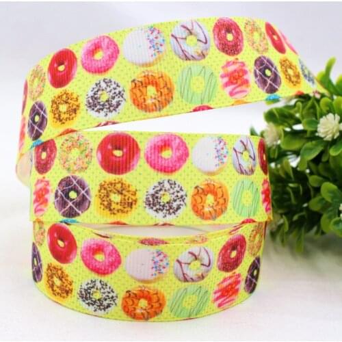 1632351 , 25MM Donuts Series Printed grosgrain ribbon, DIY handmadeHair accessories Material wedding gift wrap