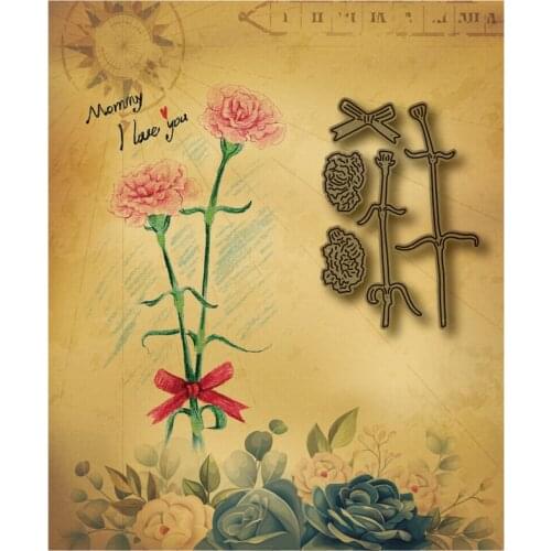 2021 Spring Flower Metal Cutting Mould Mothers Day Carnation Scrapbook Craft Supplies Paper Card Making Molded Photo Album DIV