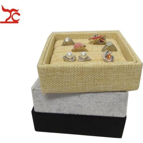 Mini Velvet Ring Earrings Organizer Ear Studs Jewelry Display Holder Rack Showcase Plate Fashion Jewelry Box Casket Stand Tray