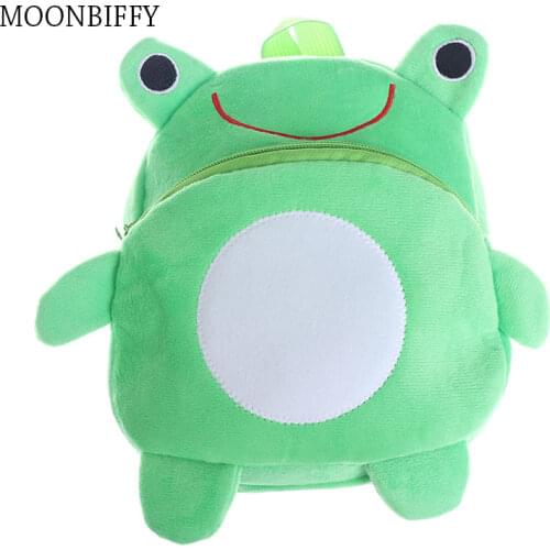 Mini Cartoon Frog School Bag Baby Backpack Mochila Childrens School Bags Kids Plush Backpack for Birthday Christmas Gift