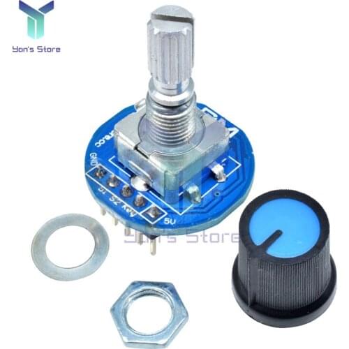 Rotary Encoder Module 5V Brick Sensor Development Round Audio Rotating Potentiometer Knob Cap for Arduino High Quality Metal