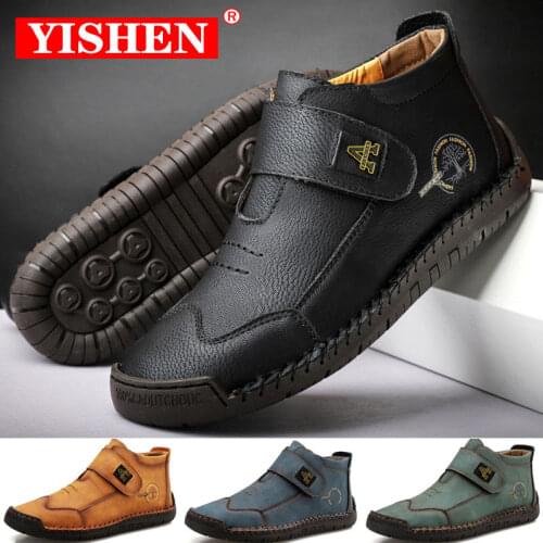 YISHEN Men Casual Shoes Fashion Handmade Leather Retro Leisure Men Shoes Luxury Loafers Moccasins Driving Shoes Zapatos Hombres