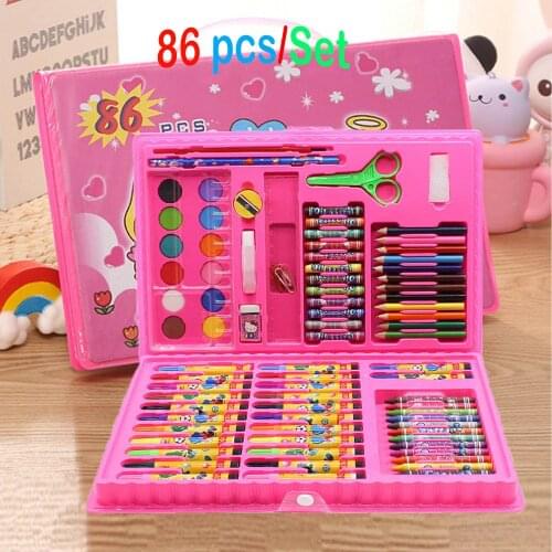 86pcs Colored Pencil Artist Kit Painting Crayon Marker Pen Brush Drawing Tools Set Kindergarten Supplies for Children kids gift