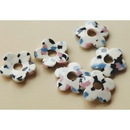 Terrazzo acetic acid pressed flower patch Japanese DIY hand-made accessories ins the same earring jewelry material