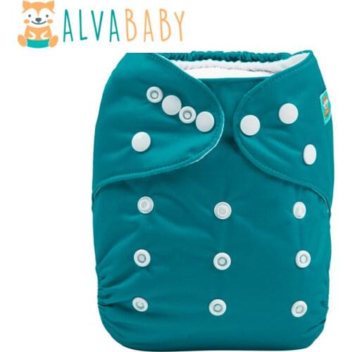 New Arrival! Alvababy Plain Cloth Diapers Baby Reusable Nappy with 1pc Microfiber Insert