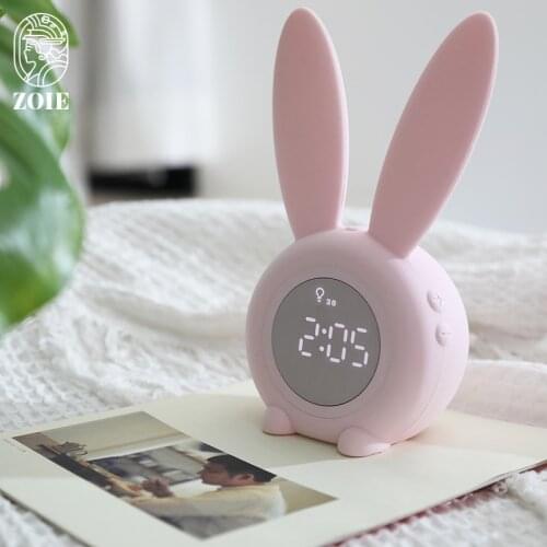 Adorable Rabbit Timing Alarm Clock Cartoon Cute Charging Student Noiseless Clock
