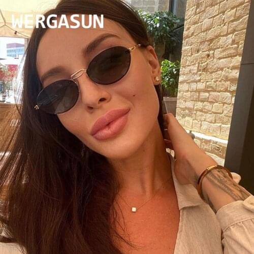 WERGASUN Vintage Alloy Women Sunglasses Luxury Brand Designer Classic Small Frame Driving Eyewear Oculos De Sol
