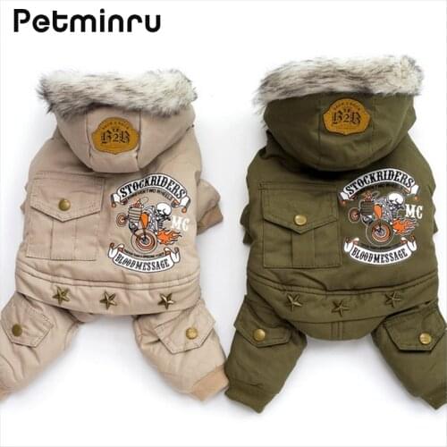 Petminru Letter Printed Dog Clothes Pet Costume Warm Winter Autumn Pet Cat Dog Coat Cotton Jacket Clothing