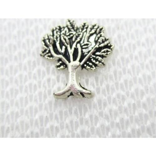 Wholesale 50pcs/lot Life Family Tree Floating Charms Living Glass Memory Floating Lockets DIY Jewelry Charms