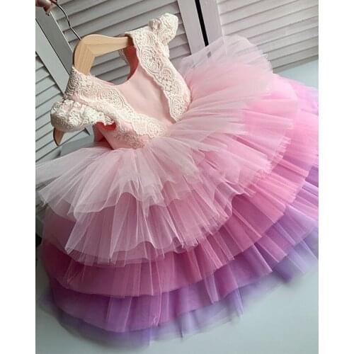 Custom New Arrival Infant Girls Dress Tulle Princess Dress Kids Baptism Dress First Birthday Dress Pageant Gown Photography