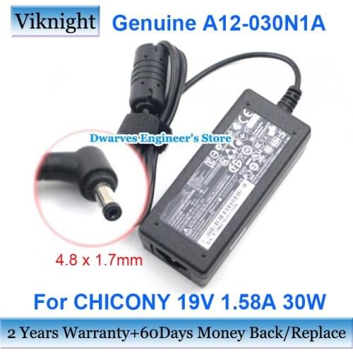 Genuine Adapter 19V 1.58A 30W AC Adapter For Chicony A12-030N1A Notebook Charger AC Adapters 4.8x1.7mm