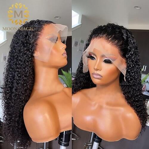 Deep Wave Frontal Wig 13x4 Lace Curly Human Hair Wig Pre Plucked 250 Density Lace Wig Long Human Woman Hair Wigs Brazilian Hair