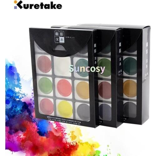 Made in Japan kuretake 12|24|36 Colors Handcrafted, Professional-Quality Pigment Inks for Artists and Crafters,Art Supplies