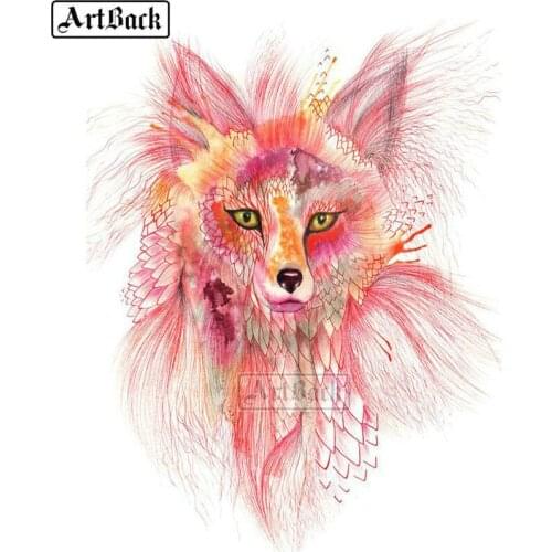 Full square / round drill 5D diamond painting fox watercolor animal picture Resin diamond mosaic home decoration crafts gift