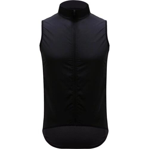 2020 New All Black Pro Cycling Windproof Waterproof Gilet Vest Lightweight cycling vest mesh fabric at back Ropa Ciclismo