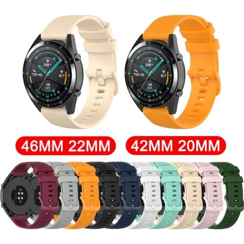20mm/22mm Smart Watch Strap For HUAWEI Watch GT2 42mm/46mm Silicone Replacement Wrist Band For Honor Magic Bracelet Watch Band