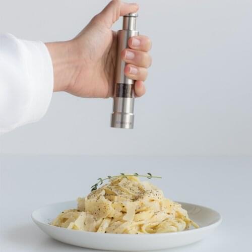 Manual Salt Pepper Grinder Set Thumb Push food grinder Chilli Mill Stainless Steel Spice Sauce with Metal Holder Kitchen Tool