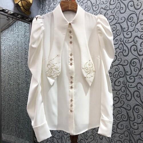 Женские рубашки с вышивкой SEQINYY China At AliExpress