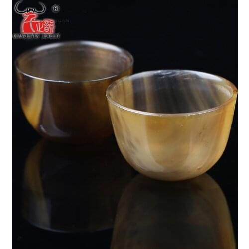 Tibetan yak horn wine cup horn set with horn set bauble