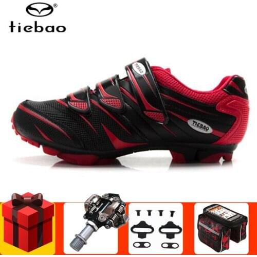 TIEBAO Cycling Shoes Sapatilha Ciclismo MTB Add SPD Pedal Set Men Sneakers Women Bicycle Chaussure Vtt Mountain Bike Shoes