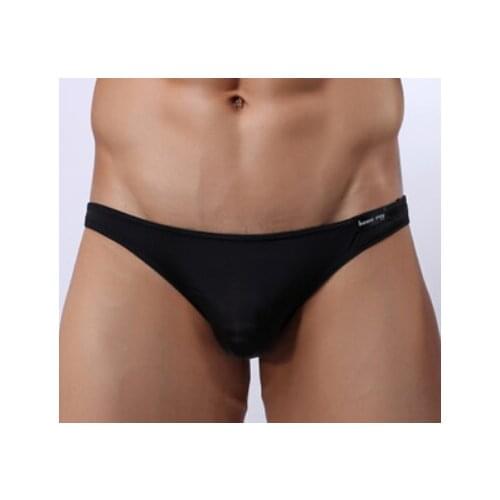 Wholesale Mens sexy underwear sexy solid briefs Men breathable Thin silk skating silk underwear brand howe ray