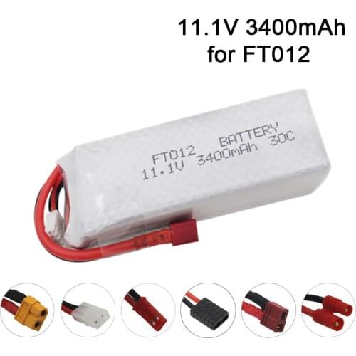 Upgrade Boat 11.1V 3400mAH 30C 3S Battery Parts For Feilun FT012 Huanqi 734 RC Boat High Quality Accessories Battery